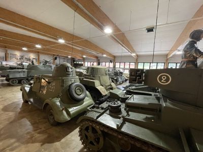 First hall of AFVs
The super-rare BA10 armoured car just in the shot 
