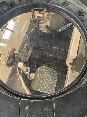 View from on top of a Leo 2, into the tank
