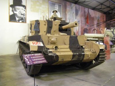 Centaur
The Centaur tank was closely related to the Cromwell, both vehicles being externally of very similar appearance. Cromwell and Centaur differed in the engine used. While the Centaur had the 340 hp Liberty engine, the Cromwell had the significantly more powerful 600 hp Meteor.
