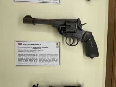 Small Arms display Webley pistol
