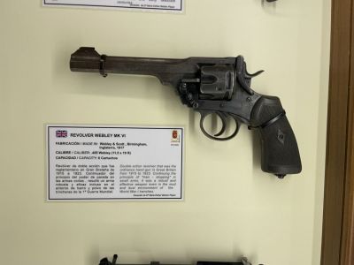Small Arms display Webley pistol
