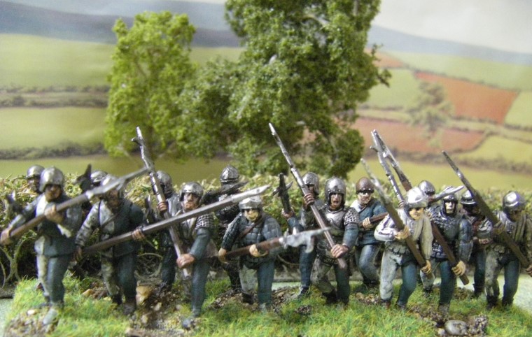 28mm 25mm L'Art de la Guerre Perry Plastic dismounted knights being painted