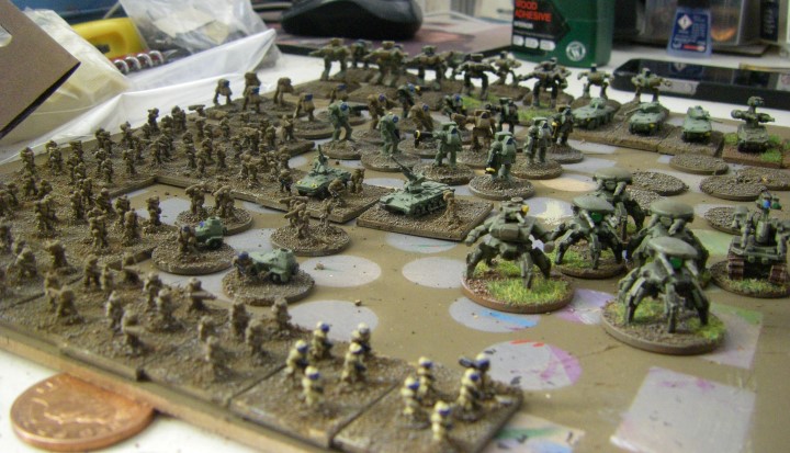 6mm, 1/300th, 1/300 Sci Fi GZG, Ground Zero Games being painted