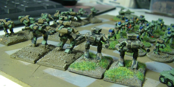 6mm, 1/300th, 1/300 Sci Fi GZG, Ground Zero Games Large Mecha Units being painted