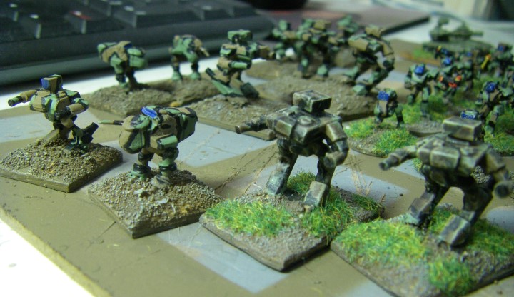 6mm, 1/300th, 1/300 Sci Fi GZG, Ground Zero Games DF-W02 Talon Light Attack Combat Walker being painted