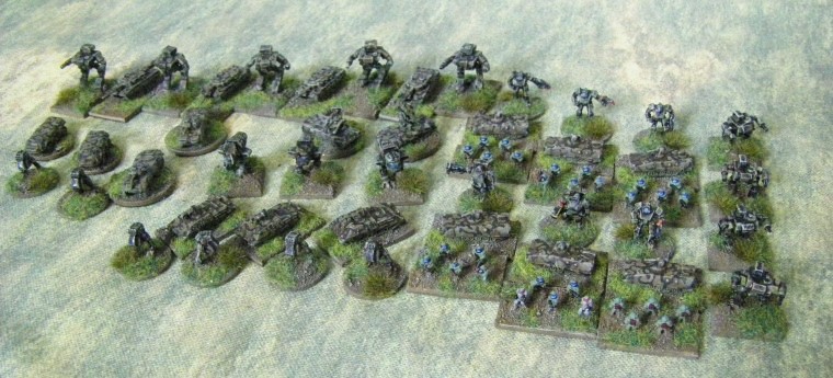 6mm, 1/300th, 1/300 Sci Fi GZG, Ground Zero Games NATO cammo NAC Force with Marders and Jagdpanzer Kannone from Heroics and Ros