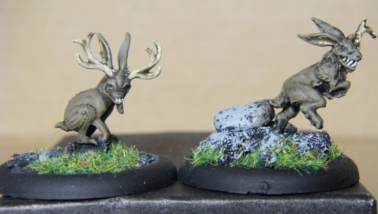 Malifaux, Marcus and Ramos Arcanist Crew Jackalope Painted, 30mm