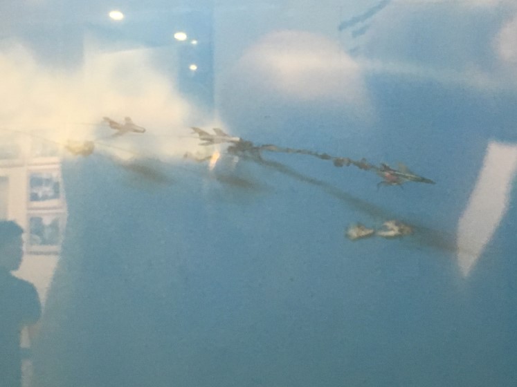 Vietnam War a diorama of some air combat action, Hanoi Museum, Historic Real Kit