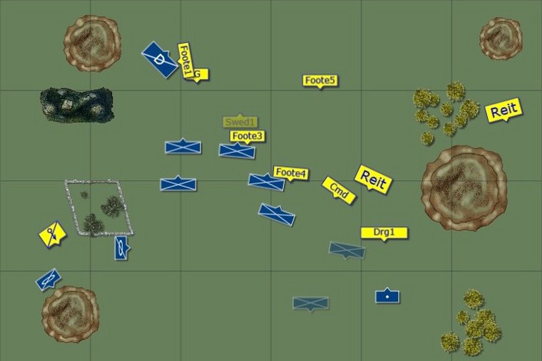 Game Map for FoG Renaissance Battle Louis XIV French vs Early Gustavian Swedish